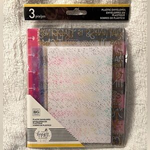 🌟🗂️ Brand New 3 Piece Happy Planner Plastic Envelopes 🗂️🌟 Never Used! 🔥